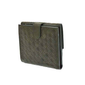 Bottega Veneta Intrecciato Green Leather hook Double Wallet